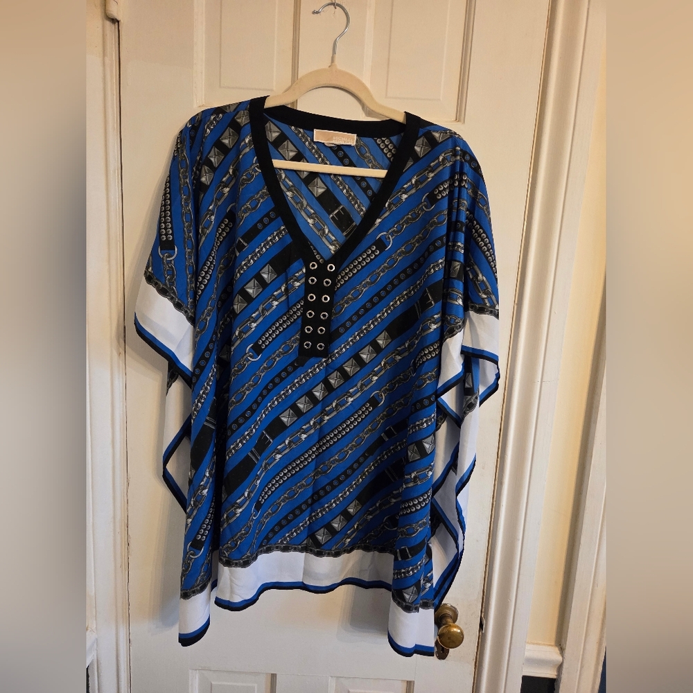 Blue and Black Women's Top